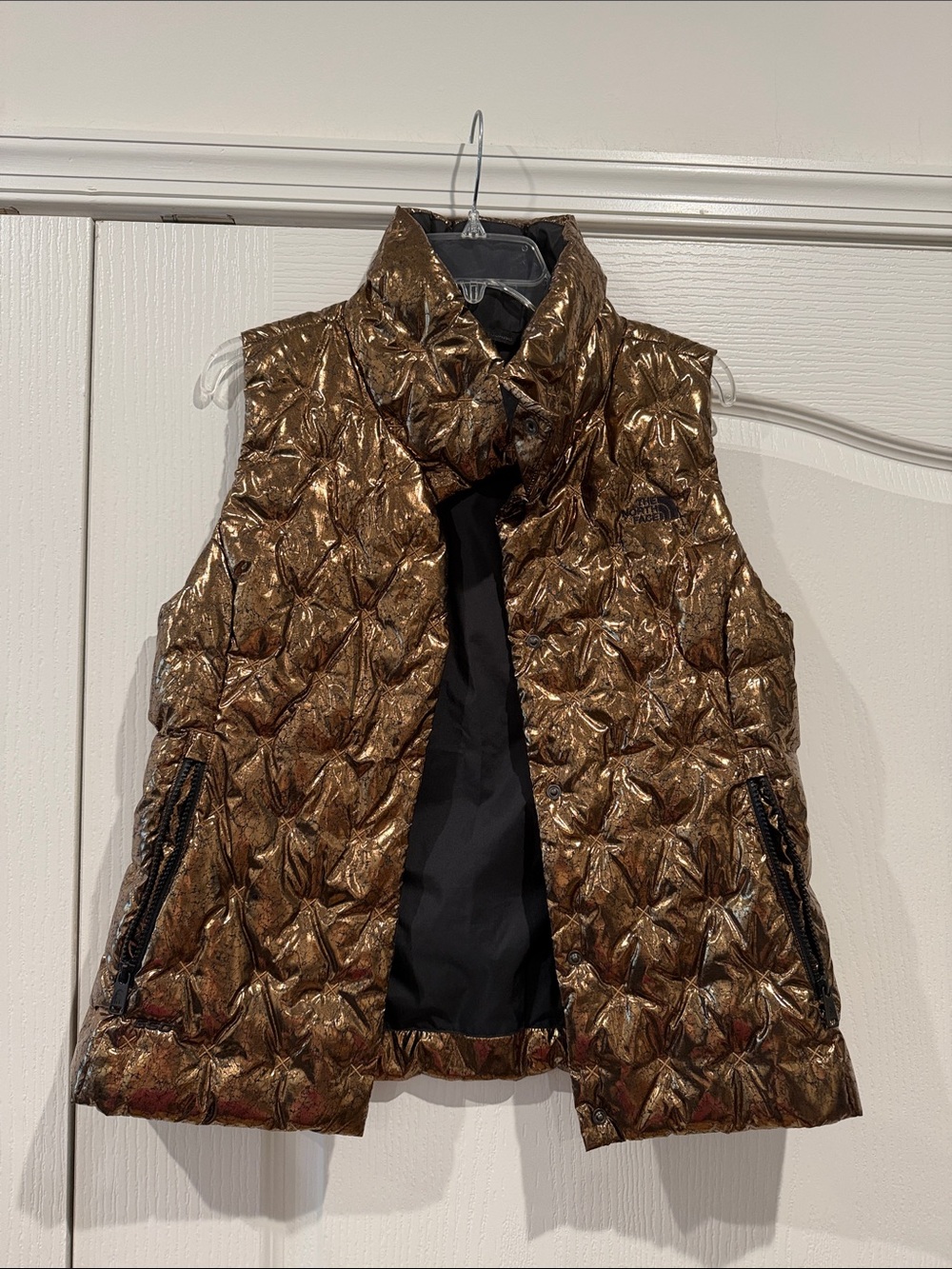 The North Face Metallic Bronze Quilted Puffer Vest